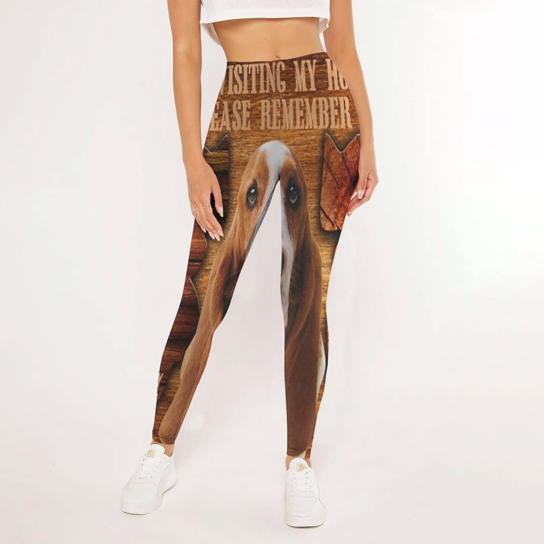 Basset Hound Visiting My House Leggings | Yoga Pants For Women | Spanx Leggings | Leggings For Women